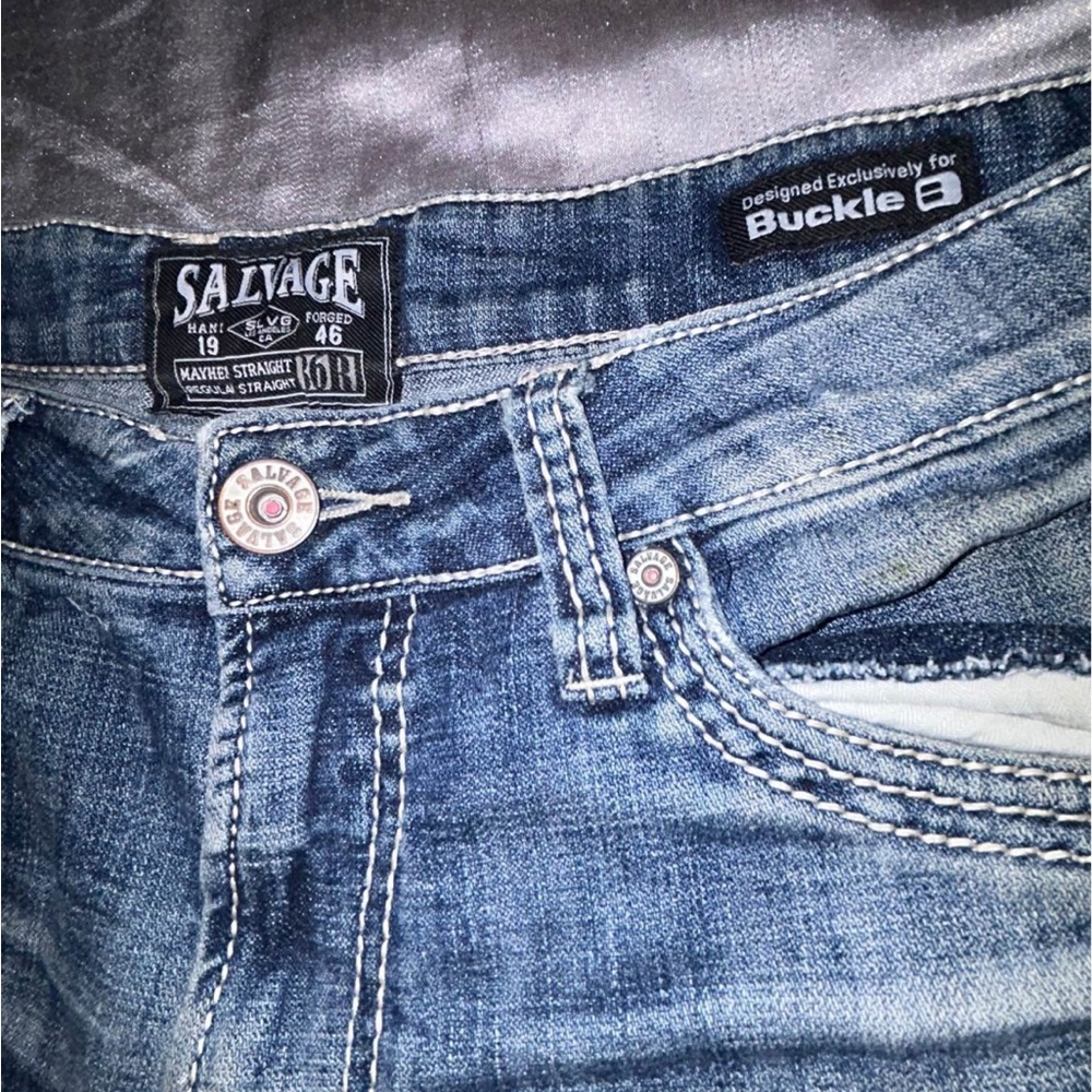 Salvage Men's Denim Straight Jeans in Faded Blue